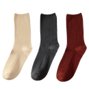 3 Pairs Ribbed Cotton Socks for Women