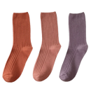 3 Pairs Ribbed Cotton Socks for Women