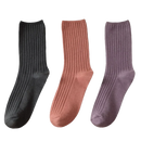 3 Pairs Ribbed Cotton Socks for Women