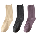 3 Pairs Ribbed Cotton Socks for Women