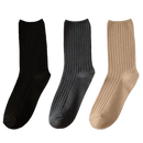 3 Pairs Ribbed Cotton Socks for Women