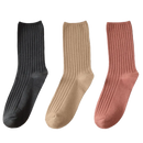 3 Pairs Ribbed Cotton Socks for Women