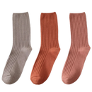 3 Pairs Ribbed Cotton Socks for Women