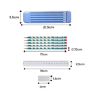 Hard Pencil Case with Pencils & Ruler