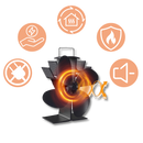 4-Blade Heat Powered Stove Fan for fireplaces