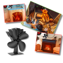 4-Blade Heat Powered Stove Fan for fireplaces