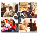 4-Blade Heat Powered Stove Fan for fireplaces