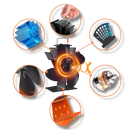 4-Blade Heat Powered Stove Fan for fireplaces