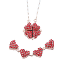 Adjustable 4 Leaf Clover Heart Necklace