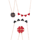 Adjustable 4 Leaf Clover Heart Necklace