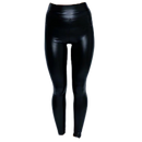 High-waisted Faux Leather Trousers