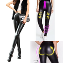 High-waisted Faux Leather Trousers