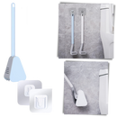 Long handle toilet brush with wall mounted base