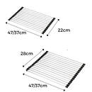 Roll-up stainless steel drainer for dishes and food