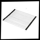 Roll-up stainless steel drainer for dishes and food