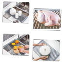 Roll-up stainless steel drainer for dishes and food