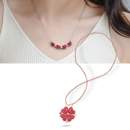 Adjustable 4 Leaf Clover Heart Necklace