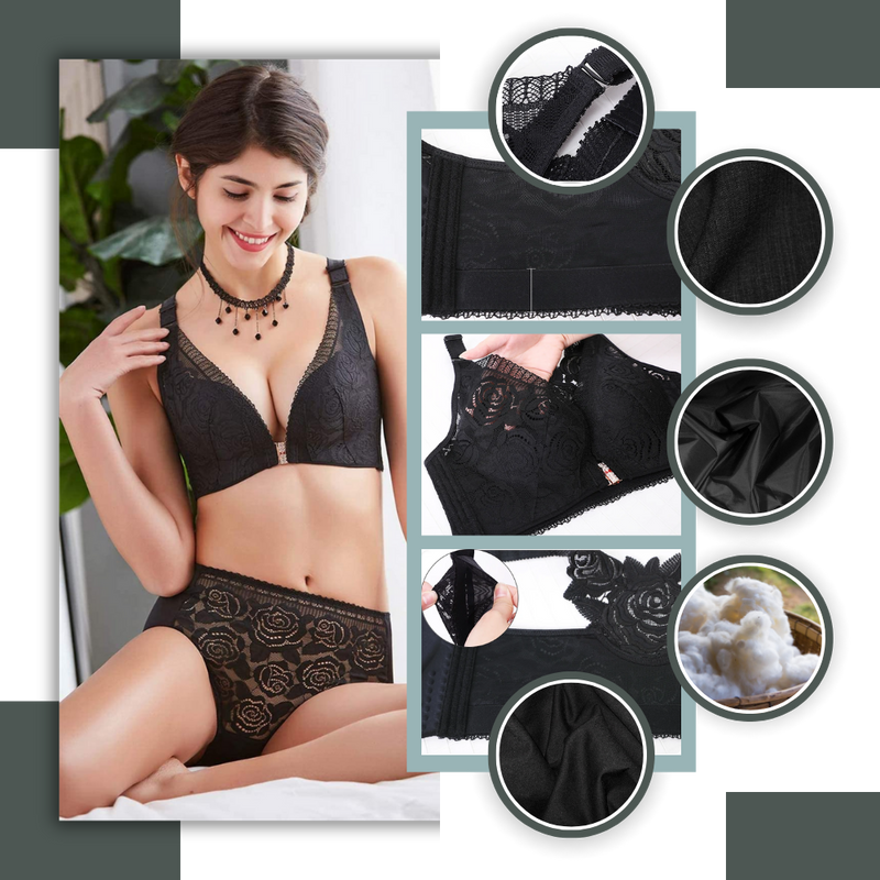 Elegant Rose Push-up Lace Bra