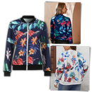 Long Sleeve Flower Bomber Jacket