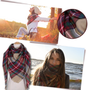 Plaid Cashmere Scarf Mohair feel