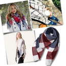 Plaid Cashmere Scarf Mohair feel