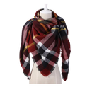 Plaid Cashmere Scarf Mohair feel
