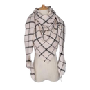 Plaid Cashmere Scarf Mohair feel