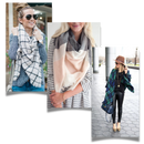 Plaid Cashmere Scarf Mohair feel