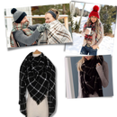 Plaid Cashmere Scarf Mohair feel