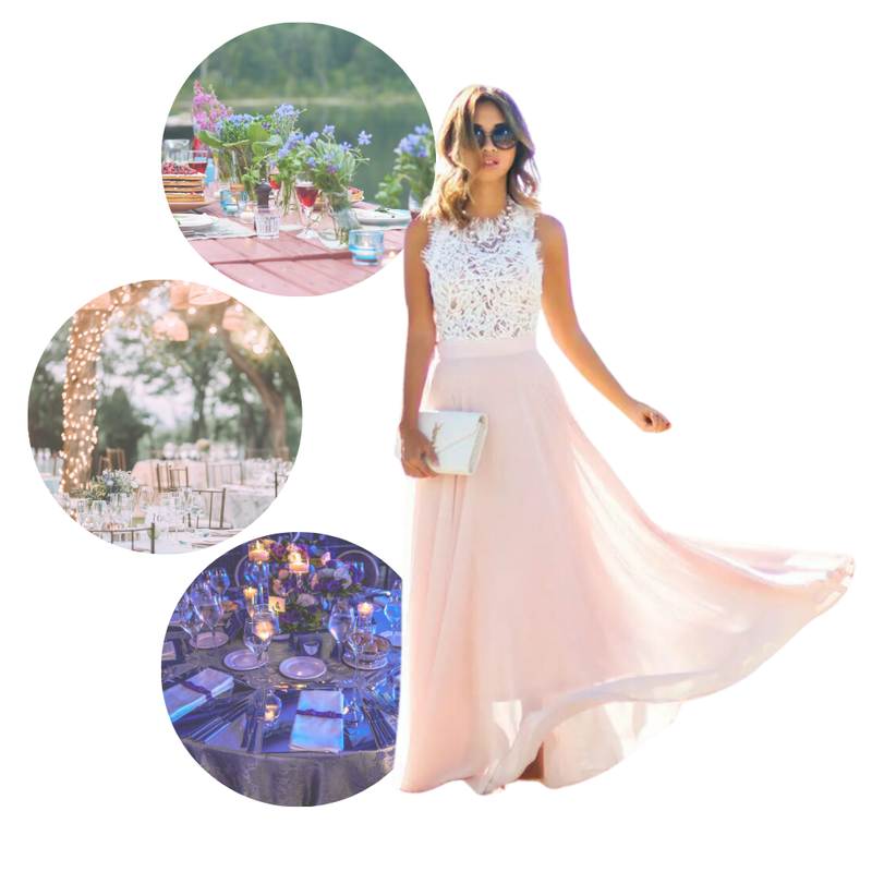 Prairie Chic Lace Chiffon Dress