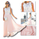 Prairie Chic Lace Chiffon Dress