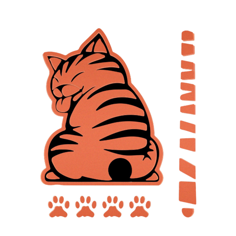 Quirky Cat Wiper Decal