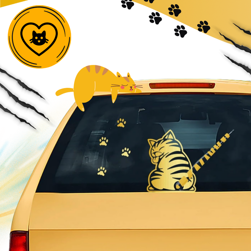Quirky Cat Wiper Decal