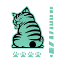 Quirky Cat Wiper Decal