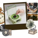 Retro-Style Waves Vinyl Player