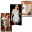 Sequin V-Neck Slip Dress