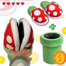 Soft Plush Mario Piranha Plant Slippers