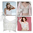 Soft Stylish Lace Trim Crop Top