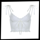 Soft Stylish Lace Trim Crop Top