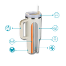Tumbler Cup Car Large Capacity With Handle